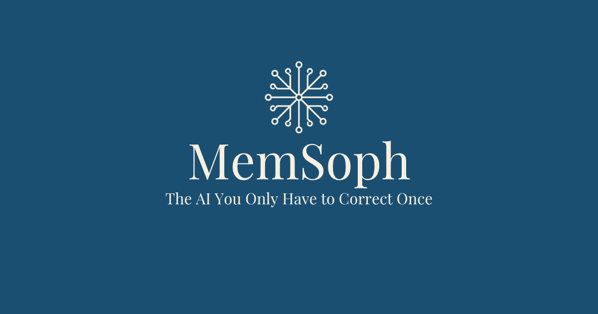 Screenshot of MemSoph, A chatbot that keeps the corrections you give it, on your terms